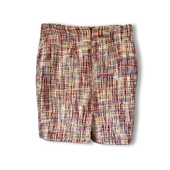 Merona Tweed Mini Skirt A Line Side Pockets Back Zipper Women's Multicolor 10 - Picture 4 of 8